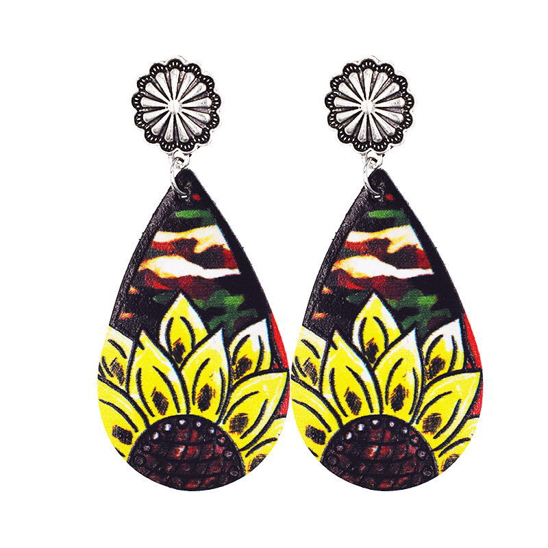 Wholesale Vintage Western Cowboy Leather Earrings